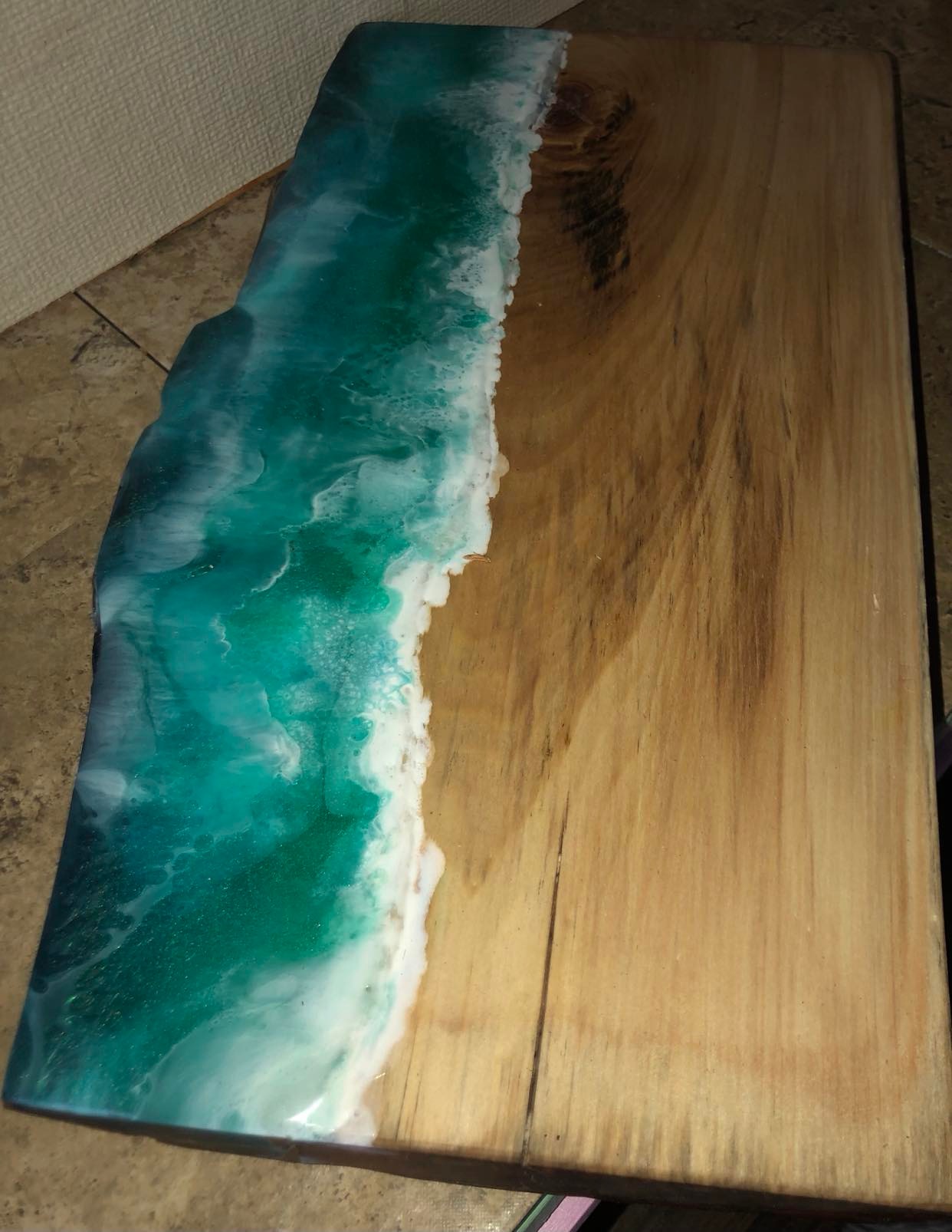 ****SOLD!!!!!!!! Large Beach Board Epoxy Art Charcuterie/Serving Board