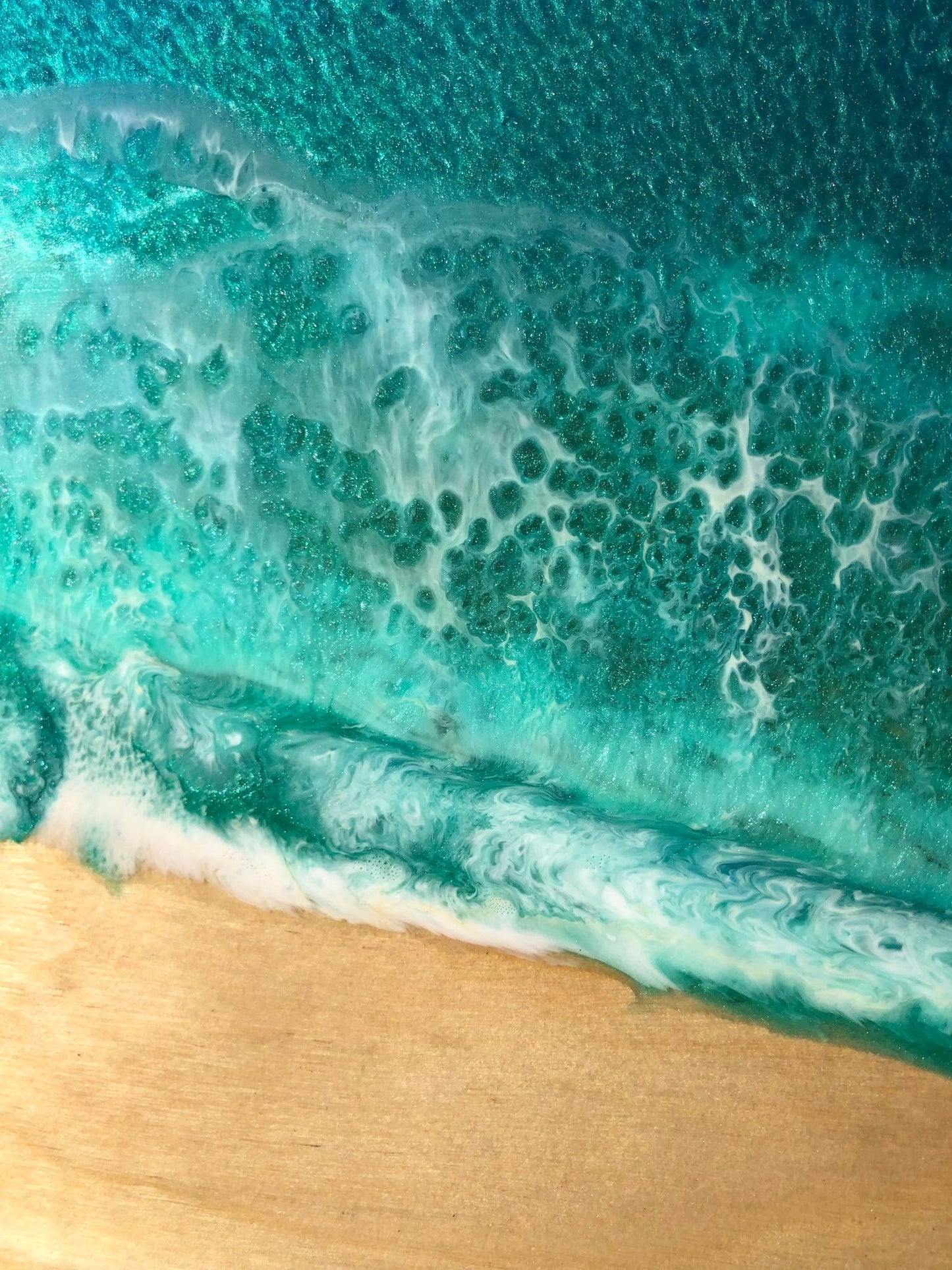 ***SOLD*** Caribbean Style Beach Art Epoxy Charcuterie/Serving Board