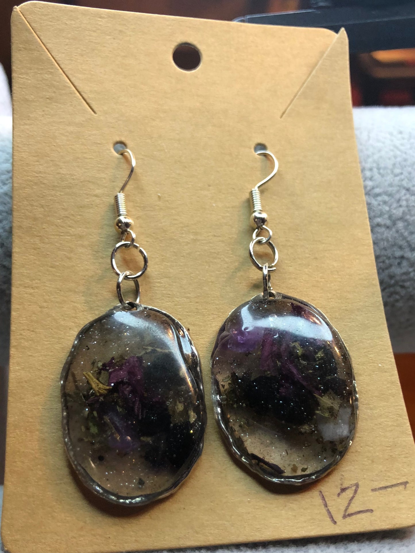 Black Obsidian and Amethyst Earrings Jewelry