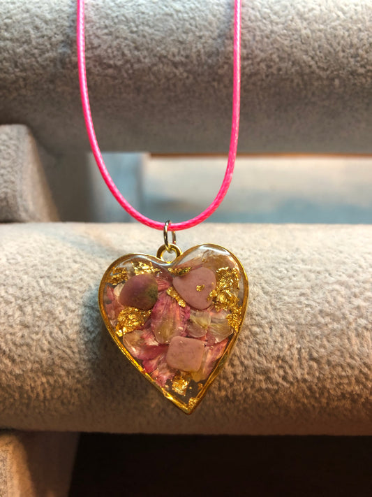 Purple Mica Stone and Rose Quartz Necklace Jewelry