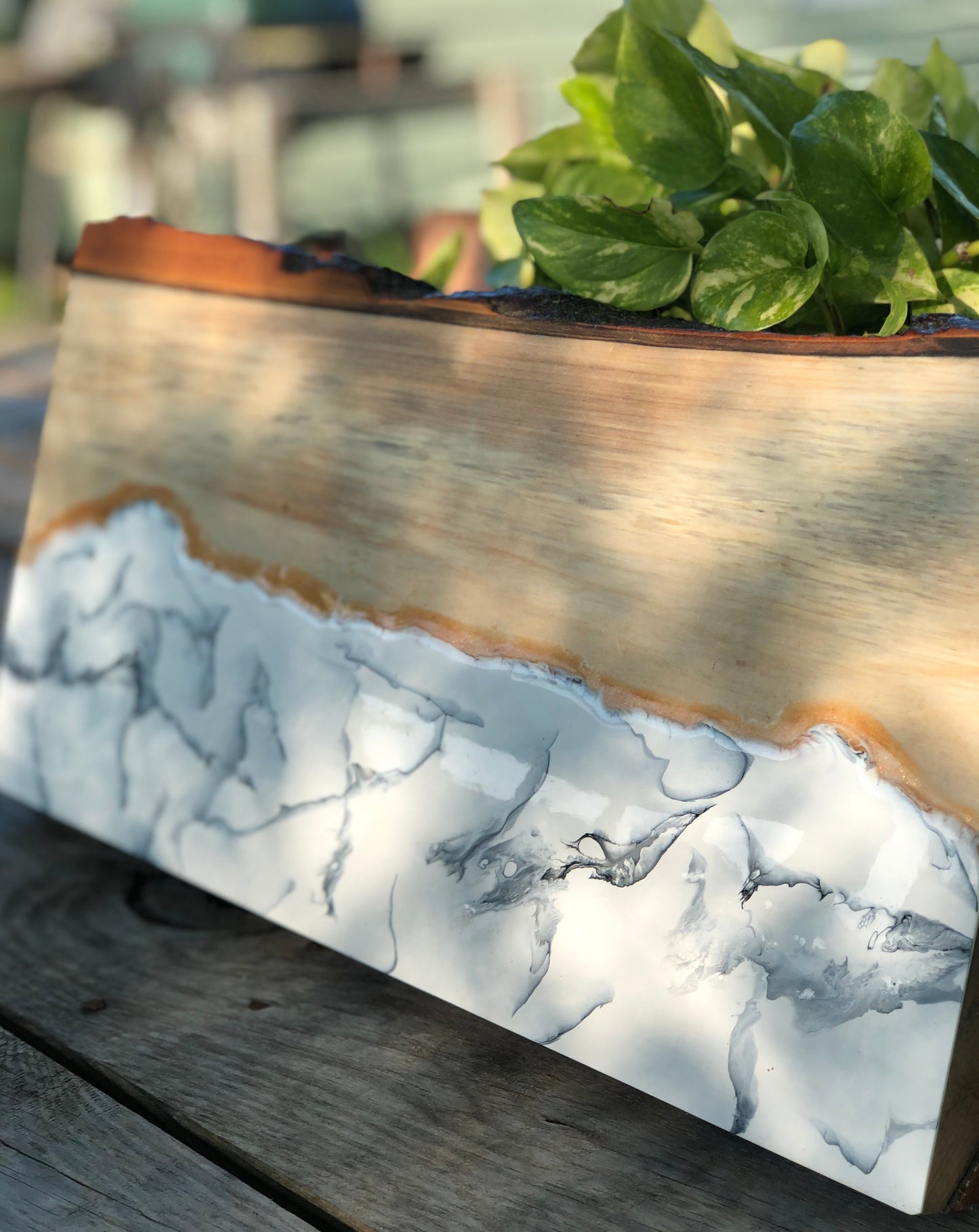 White Marbleized Charcuterie Board