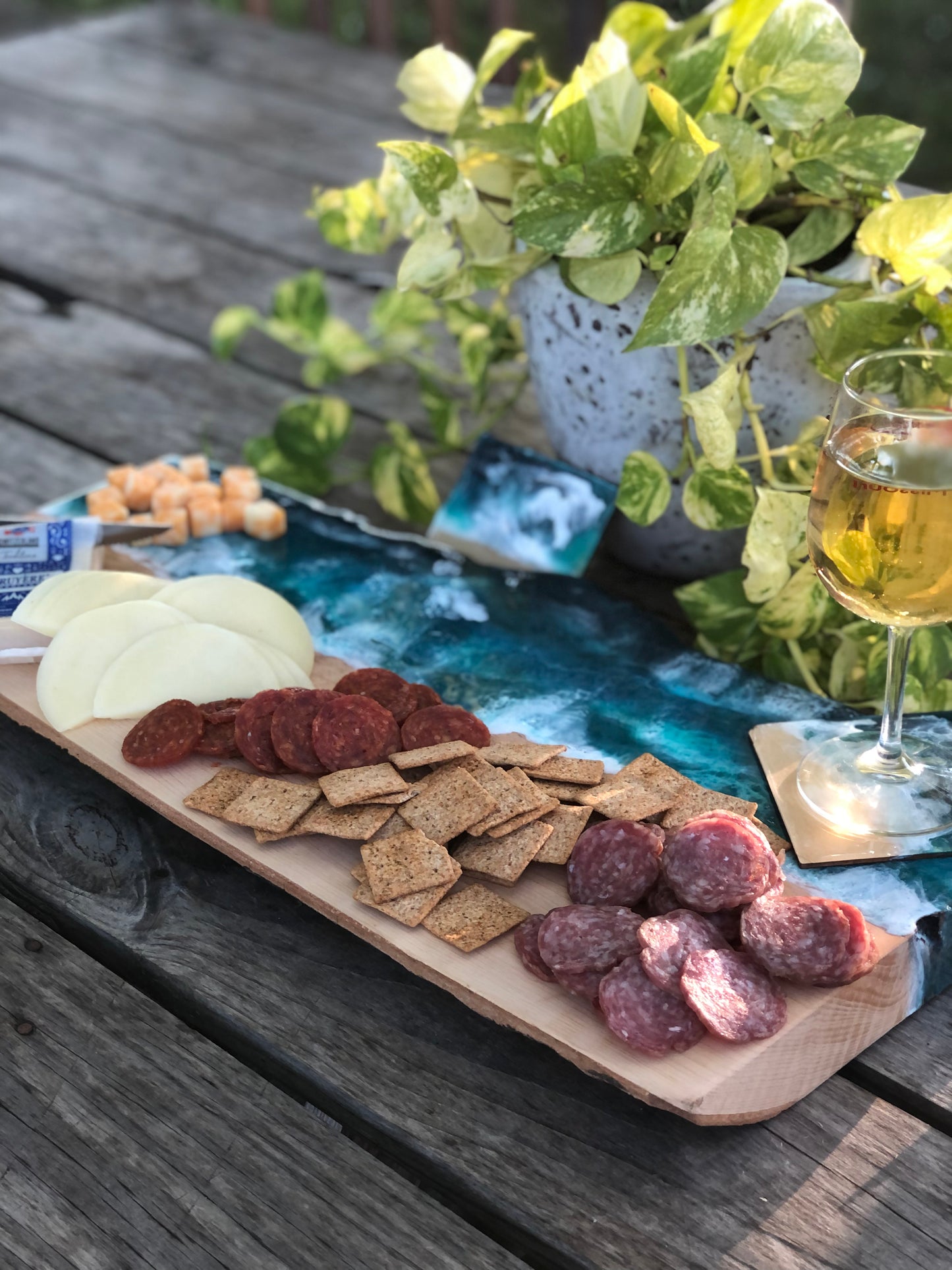 *** SOLD *** Stormy Caribbean Charcuterie Board