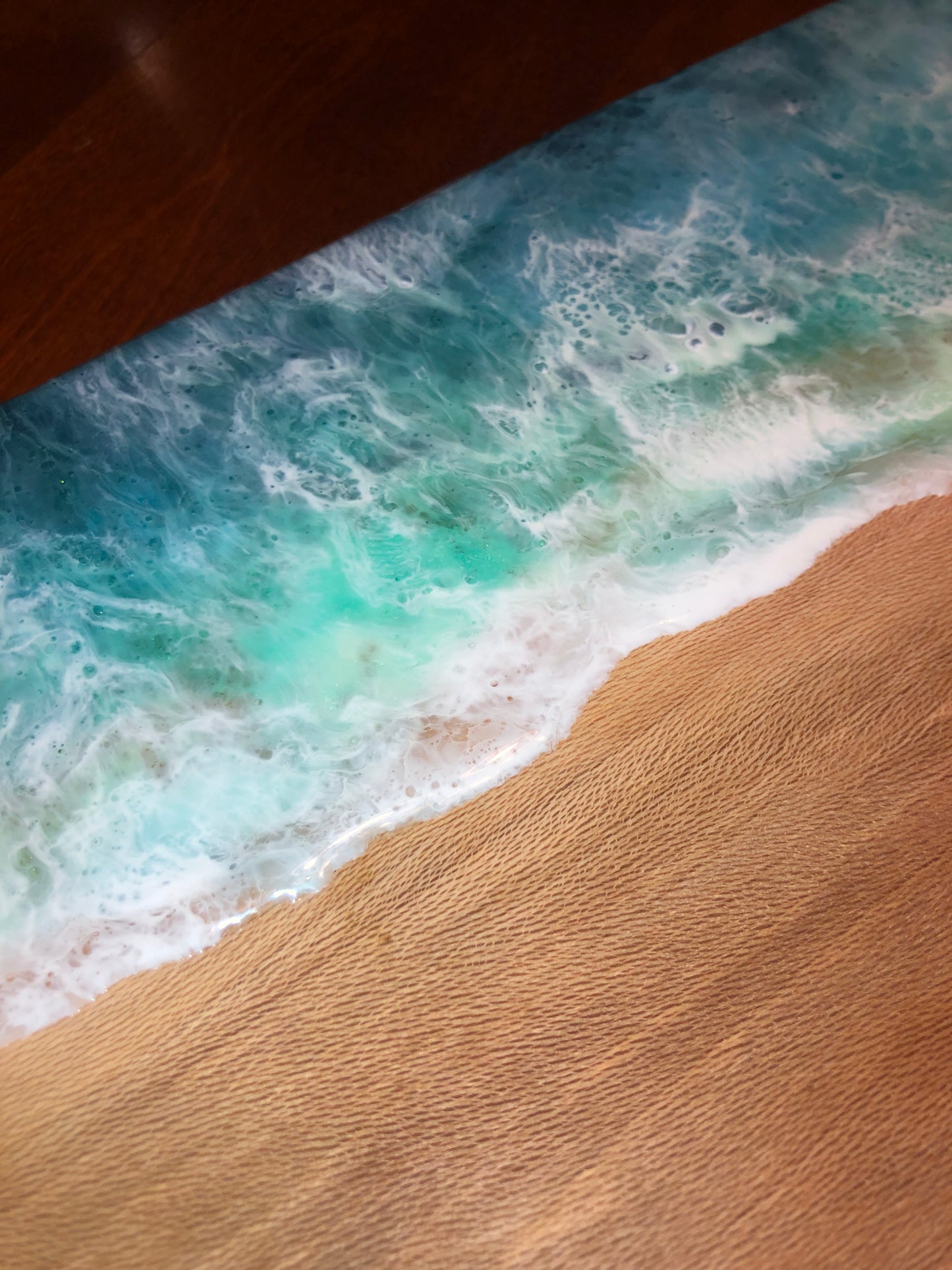 HUGE Stormy Caribbean Style Beach Art Epoxy Charcuterie/Serving Board